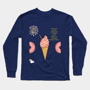 summer ice cream dounts rainbow Long Sleeve T-Shirt